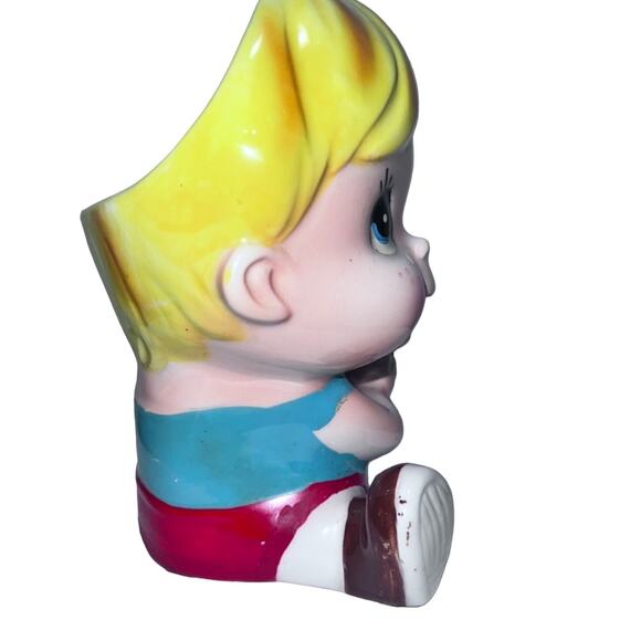 NAPCO Volleyball Boy Head Vase Planter 6775 - Made in Japan, 1950s Vintage - Picture 3 of 6